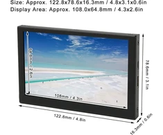 Monitorius Nešiojamas Rpi Pc, 5 colių Ips Hd 800 x 480 Lcd sub ekranas, Hdmi kompiuterio sub ekranai su Vesa metaliniu korpusu, Pd100w