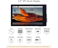 Monitorius Waveshare 3.5 colių ips capacitive touch lcd ekranas, 480 x 800 rezoliucija, 5 taškų lietimo hdmi ekranas, reguliuojamas ryškumas, suderinamas su raspberry pi/jetson nano/pc windows 11/10/8.1/8/7