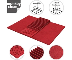 Monkey Clean® Indų džiovinimo rinkinys, sulankstomas džiovinimo stovas, džiovinimo kilimėlis su džiovinimo stovu, indų džiovintuvas, indų džiovintuvas virtuvei, spalva: raudona
