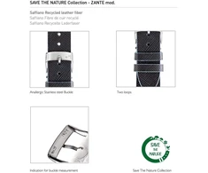 Morellato moteriškas laikrodžio dirželis Save The Nature Collection Zante Mod iš perdirbtos odos pluošto A01x5393d16, juodas