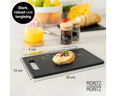 Moritz &amp; Moritz 2 x plastikinių pjaustymo lentelių rinkinys granito išvaizdos – 25 x 15 cm – pjaustymo lentelės be Bpa – pusryčių lentelė – higieniškas ir tinkamas plauti indaplovėje pjaustymo lentelių rinkinys