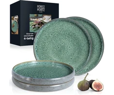 Moritz &amp; Moritz Solid 4 x lėkštės 26 cm – akmens masės lėkščių rinkinys – indų rinkinys patiekimui