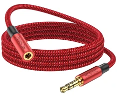 Moswag 3,5 mm jack prailginimo laidas 10 m, 3,5 mm ausinių prailginimo laidas, 3,5 mm stereo aux prailginimo laidas su paauksuota jungtimi, suderinamas su telefonais ar išmaniaisiais telefonais, ausinėmis, medijos grotuvu