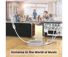 Moswag stereo rca kabelis, rca kištukas į rca kištuką, stereo aux garso kabelis, 10m žemų dažnių garsiakalbio kabelis, 24k paauksuotas pintas nailonas namų kinui, audio, hdtv, automobilio radijui, garsiakalbiui