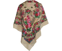 Moteriškas šalikas-skraistė, 100% vilna, su paisley raštu ir gėlėmis, aukštos kokybės stola, 85 cm x 85 cm