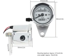 Motociklo dvigubas odometras spidometras su naktiniu apšvietimu, universalus motociklo spidometras odometras 12 V naktinio matymo matuoklis odometro lentelė