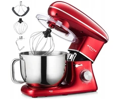 Mozano Kitchen Machine 3200 W raudonas virtuvinis kombainas, 6,2 l, 3 maišytuvai, galingas