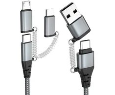 Multi usb kabelis usb c į usb c kabelį nailoninis universalus įkrovimo kabelis usb a/usb c suderinamas su lightning/micro usb/type c 60 w pd 3.0 3a greito įkrovimo kabelis nešiojamam kompiuteriui planšetiniam kompiuteriui galaxy