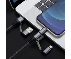 Multi usb kabelis usb c į usb c kabelį nailoninis universalus įkrovimo kabelis usb a/usb c suderinamas su lightning/micro usb/type c 60 w pd 3.0 3a greito įkrovimo kabelis nešiojamam kompiuteriui planšetiniam kompiuteriui galaxy