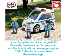 Multigo Trio Police - smėlio dėžės žaislas vaikams nuo 3 metų - figūrėlės su policijos automobiliu - smėlio žaislas žaidimams lauke - automobilis sodui