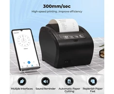 Munbyn terminis spausdintuvas Wifi 300 mm/s kvitų spausdintuvas automatinis pjovimas stalčiui, biurui, restoranui