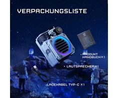 Kompiuterio kolonėlės Muzen cyber-cube bluetooth kolonėlė maža, nešiojama mini kolonėlė su rgb šviesos žibintu, ipx5 atspari vandeniui, skirta žaidimams, vakarėliams, dušui, stovyklavimui, lauke, tėčiui, vyrams, balta