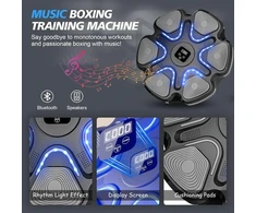 Muzikos bluetooth bokso treniruoklis, elektroninis muzikos bokso treniruoklis, išmanusis muzikos bokso treniruoklis, bokso treniruočių smūgiavimo įranga, sieninis taikinio bokso treniruoklis, prie sienos montuojamas bokso treniruoklis namų pratimams