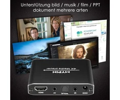 Ausinės Mypin hdmi multimedijos grotuvas, 4k@30hz skaitmeninis medijos grotuvas hdmi/av išvestis ppt mkv avi rmvb rm, skirtas hdtv su nuotolinio valdymo pultu, palaiko usb atmintines ir sd korteles, usb pelė