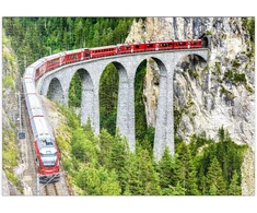 Mypuzzle bernina express glacier train ant landwater viaduko šveicarijos alpėse - premium 500 dalių dėlionė - mypuzzle special collection by puzzle galaxy