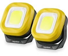 Napatyre Led prožektorius su baterija, 1000 liumenų statybinis prožektorius su magnetu ir 180° pasukimu, 4 šviesos režimai, nešiojamas darbo žibintas, Led baterija garažui, dirbtuvėms, stovyklavimui (2 vnt.)