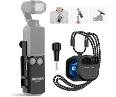 Neewer gp-61 magnetinis kaklo laikiklis ir ac017 plastikinis prailginimo adapteris, suderinamas su dji osmo pocket 3 creator combo priedais, reguliuojamas gimbal kameros kaklo laikiklis, skirtas pov vlog
