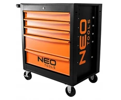 Neo Tools dirbtuvių spintelė, 5 stalčiai, tuščias įrankių vežimėlis 84-214