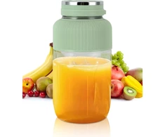 Nešiojamas maišytuvas, 1200 ml, nešiojamas sulčių puodelis, daugiafunkcinis, kelioninis trintuvas kokteiliams ir glotnučiams, įkraunamas per Usb Type-c, be Bpa (žalias Plus)