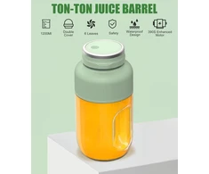 Nešiojamas maišytuvas, 1200 ml, nešiojamas sulčių puodelis, daugiafunkcinis, kelioninis trintuvas kokteiliams ir glotnučiams, įkraunamas per Usb Type-c, be Bpa (žalias Plus)
