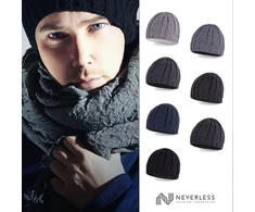 Neverless® vyriška šauni megzta žieminė kepurė su vilnos pamušalu
