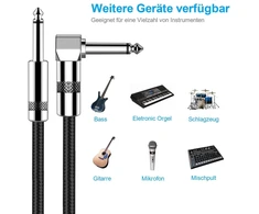 New bee instrumentinis kabelis elektrinis instrumentinis kabelis bosinis amp kabelis 1/4 elektrinei gitarai, bosinei gitarai, klavišiniams, elektrinei mandolinai, profesionaliam audio (right, 3 m/10 ft)