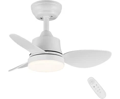 Newday lubų ventiliatorius su apšvietimu ir nuotoliniu valdymu, mažas, 61 cm lubų ventiliatorius su šviesa, baltas, lubų ventiliatoriai, tylus su led, reguliuojamas, nuolatinės srovės variklis, atminties funkcija miegamajam, svetainei