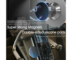 Newzerol patobulintas magnetinis telefono laikiklis sporto salei/automobiliui, suderinamas su mag-safe, dvigubas magnetas su stipriu magnetu, paprastas ir saugus bet kuriam mobiliajam telefonui vaizdo įrašams ir asmenukėms – sidabrinis