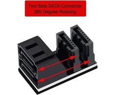 Nfhk Dual Sata 7 pin kampinis adapteris 90 laipsnių