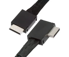 Nfhk Oculink Pcie 4.0 Pci-express Sff-8611 4i į Sff-8611 kairės pusės kampinis 90 laipsnių duomenų kabelis Egpu Ssd 50cm