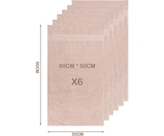 Rankšluostis Nice homeit 6 dalių medvilninių veido ir svečių rankšluosčių rinkinys 40 x 75 cm, 100% šukuotinė medvilnė, ypač minkšti ir gerai sugeriantys, pagaminti Italijoje, Powder