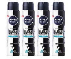 Nivea Men Juodas&amp;baltas antiperspirantas vyrams 4x250ml