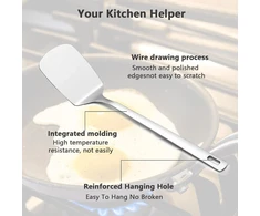 Nivofu mentelė, virtuvės mentelė, metalinė mentelė, nerūdijančio plieno mentelė, vientisa wok mentelė, wok turneris, virtuvės reikmenys, wok virtuvės reikmenys, galima plauti indaplovėje