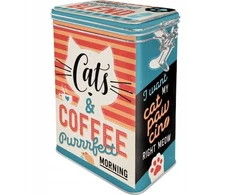 Nostalgic Art Dėžutė su spaustuku "cats &amp; Coffee Perfect Morning" 1.4l