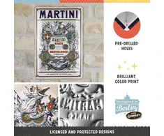 Nostalgic-art retro skardos ženklas, 20 x 30 cm, Martini - Bianco Vermouth Label - dovanos idėja kaip baro aksesuarai, originalus licencijuotas produktas (olp), pagamintas iš metalo, vintažinis dizainas, skardiniai ženklai su užrašais