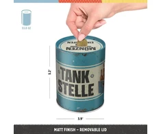 Nostalgic-art retro taupyklė 1 litras degalinė alus - dovana alaus gerbėjams, metalinė taupyklė, vintažinė skardinė taupyklė, alaus dekoracija