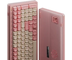 Nuphy Halo96 V2 belaidė karšto keitimo žaidimų klaviatūra, 99 klavišai, rgb mechaninė klaviatūra, palaiko qmk/via, bluetooth/usb-c/2.4ghz - rožinė mėtų (37gf)