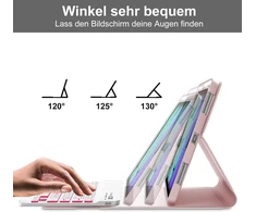 Occtingkind, klaviatūra, skirta ipad mini, dėklas su klaviatūra, skirtas ipad mini 6/7 (2021/2024), magnetinė nuimama bluetooth klaviatūra, skirta ipad mini 8.3 colių, qwertz, usb c, apšvietimas, rožinė