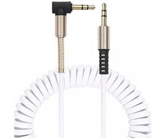 Oem Mini Jack 3.5mm Aux audio spiralinis kabelis 1.8m lankstus