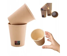 Olpack Popieriniai puodeliai 250ml Kraft Kavos puodeliai gėrimams 50vnt.
