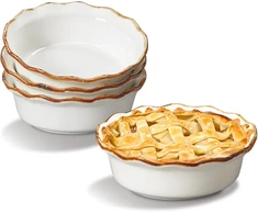 Onemore mini tortų formos, 17,3 cm keraminės tortų kepimo formos nelimpančios mažos tortų formos gilios pyrago formos mini tartaletėms, idealios vištienos pyragams ir desertams