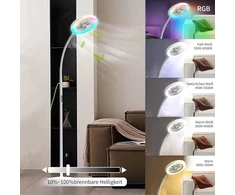 Onidek pastatomas šviestuvas su ventiliatoriumi, ventiliatorius su rgb 18w/1500lm led pastatomu šviestuvu, be galo reguliuojama 3000-6000k spalva ir reguliatorius, nuotolinio valdymo pultas ir valdymas mygtukais (juodas, 1 ventiliatoriaus šviestuvas)