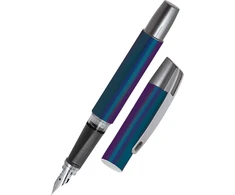 Online Campus Colour Line rašalinis plunksnakotis dešiniarankiams, ergonomiška rankena, standartinės rašalo kasetės su aukštos kokybės iridžio plunksnos galiuku
