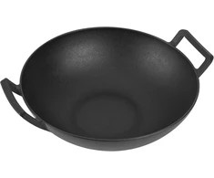 Onlyfire ketaus keptuvė wok su rankena, skersmuo 36 cm, ketaus keptuvė weber gourmet bbq sistemai, tinkama weber spirit ii &amp; genesis ii gs4 sistemai, bbq grilio keptuvė