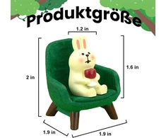 Onperpoe Miniatiūrinės figūrėlės triušis su maža sofa mini triušių figūrėlių dekoracija pagaminta iš dervos miela triušio skulptūra triušio miniatiūriniai stalo reikmenys biurui namų šilta dovana