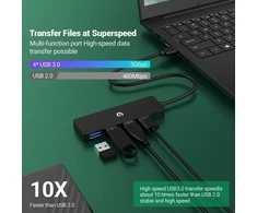 Ootday Usb C ethernet adapteris, 4 viename Usb C multiport su greitu duomenų perdavimu, Usb 3.0 Usb plėtinys, suderinamas su staliniais kompiuteriais ir kitais nešiojamaisiais kompiuteriais