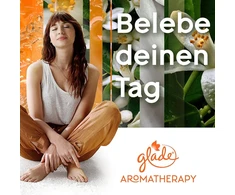 Orange Glade Aromatherapy eterinių aliejų kvapni žvakė, Pure Happiness, Glade kvapni žvakė su eteriniais aliejais Oranžinis + Neroli, 4 x 260 g