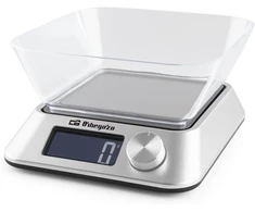 Orbegozo Pc 1030 virtuvinės svarstyklės, neslystantis pagrindas, automatinis išsijungimas, taros funkcija, maitinamos baterijomis, maks. 5kg, įvairiaspalvės