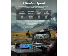 Orico Extreme Portable Ssd 2tb, Usb 3.2 Gen 2x2, tvirtas išorinis kietasis diskas su 2000 Mb/s skaitymo, 1800 Mb/s rašymo greičiu, 20 Gbps, idealus lauko redaktoriams - O20
