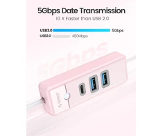 Orico Usb-c šakotuvas, 3 prievadai, 2x Usb-a, 1x Usb-c, 5gbps